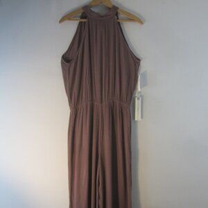 New O Neill Women M Brown Halter Gauze Romper One Piece NWT $60 Beach Viscose